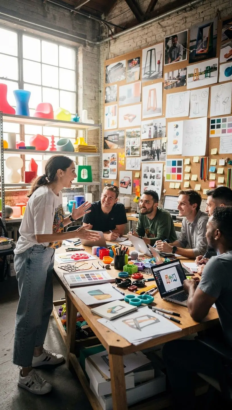 Рабочее пространство с функциональными столами и грамотным размещением вывесок.